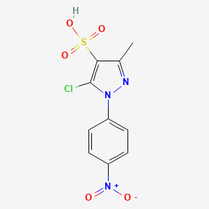 molecular formula C10H8ClN3O5S B4693891 5-chloro-3-methyl-1-(4-nitrophenyl)-1H-pyrazole-4-sulfonic acid 