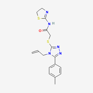 molecular formula C17H19N5OS2 B4693910 2-{[4-allyl-5-(4-methylphenyl)-4H-1,2,4-triazol-3-yl]thio}-N-(4,5-dihydro-1,3-thiazol-2-yl)acetamide 