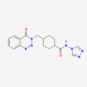 molecular formula C17H19N7O2 B4693925 4-[(4-oxo-1,2,3-benzotriazin-3(4H)-yl)methyl]-N-4H-1,2,4-triazol-4-ylcyclohexanecarboxamide 