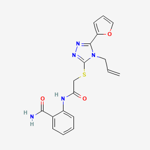 molecular formula C18H17N5O3S B4693926 2-[({[4-allyl-5-(2-furyl)-4H-1,2,4-triazol-3-yl]thio}acetyl)amino]benzamide 