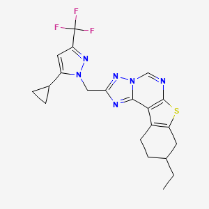 2-{[5-cyclopropyl-3-(trifluoromethyl)-1H-pyrazol-1-yl]methyl}-9-ethyl-8,9,10,11-tetrahydro[1]benzothieno[3,2-e][1,2,4]triazolo[1,5-c]pyrimidine
