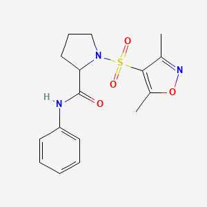 molecular formula C16H19N3O4S B4693944 1-[(3,5-dimethyl-4-isoxazolyl)sulfonyl]-N-phenylprolinamide CAS No. 1093404-77-3