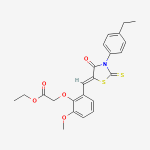 molecular formula C23H23NO5S2 B4693974 ethyl (2-{[3-(4-ethylphenyl)-4-oxo-2-thioxo-1,3-thiazolidin-5-ylidene]methyl}-6-methoxyphenoxy)acetate 