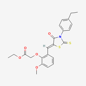 ethyl (2-{[3-(4-ethylphenyl)-4-oxo-2-thioxo-1,3-thiazolidin-5-ylidene]methyl}-6-methoxyphenoxy)acetate