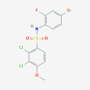 molecular formula C13H9BrCl2FNO3S B4693979 N-(4-bromo-2-fluorophenyl)-2,3-dichloro-4-methoxybenzenesulfonamide 