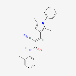 molecular formula C23H21N3O B4693986 2-cyano-3-(2,5-dimethyl-1-phenyl-1H-pyrrol-3-yl)-N-(2-methylphenyl)acrylamide 