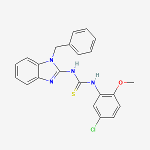 molecular formula C22H19ClN4OS B4693997 N-(1-benzyl-1H-benzimidazol-2-yl)-N'-(5-chloro-2-methoxyphenyl)thiourea 