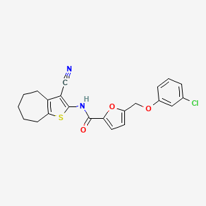 5-[(3-chlorophenoxy)methyl]-N-(3-cyano-5,6,7,8-tetrahydro-4H-cyclohepta[b]thien-2-yl)-2-furamide