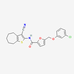 molecular formula C22H19ClN2O3S B4694005 5-[(3-chlorophenoxy)methyl]-N-(3-cyano-5,6,7,8-tetrahydro-4H-cyclohepta[b]thien-2-yl)-2-furamide 