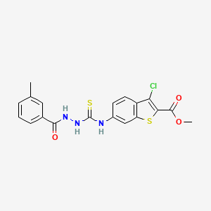 molecular formula C19H16ClN3O3S2 B4694023 methyl 3-chloro-6-({[2-(3-methylbenzoyl)hydrazino]carbonothioyl}amino)-1-benzothiophene-2-carboxylate 