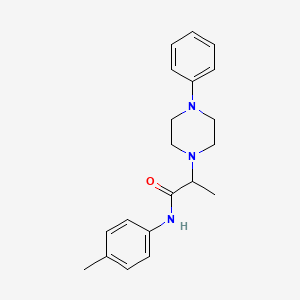 molecular formula C20H25N3O B4694031 N-(4-methylphenyl)-2-(4-phenyl-1-piperazinyl)propanamide 