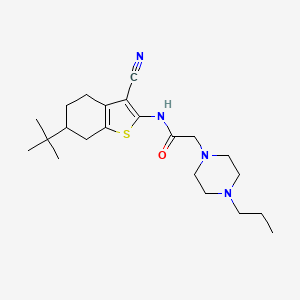 N-(6-tert-butyl-3-cyano-4,5,6,7-tetrahydro-1-benzothien-2-yl)-2-(4-propyl-1-piperazinyl)acetamide