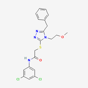 molecular formula C20H20Cl2N4O2S B4694078 2-{[5-benzyl-4-(2-methoxyethyl)-4H-1,2,4-triazol-3-yl]thio}-N-(3,5-dichlorophenyl)acetamide 