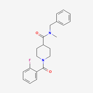 molecular formula C21H23FN2O2 B4694105 N-benzyl-1-(2-fluorobenzoyl)-N-methyl-4-piperidinecarboxamide 