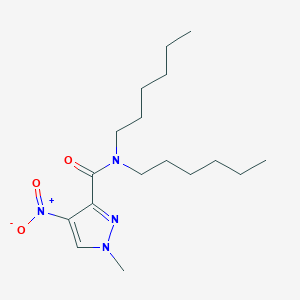 molecular formula C17H30N4O3 B4694118 N,N-dihexyl-1-methyl-4-nitro-1H-pyrazole-3-carboxamide 