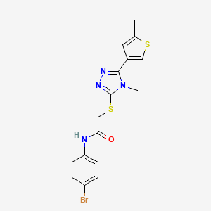 molecular formula C16H15BrN4OS2 B4694133 N-(4-bromophenyl)-2-{[4-methyl-5-(5-methyl-3-thienyl)-4H-1,2,4-triazol-3-yl]thio}acetamide 