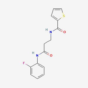 molecular formula C14H13FN2O2S B4694146 N-{3-[(2-fluorophenyl)amino]-3-oxopropyl}-2-thiophenecarboxamide 
