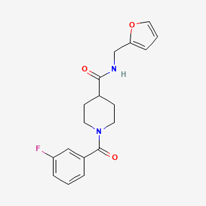 molecular formula C18H19FN2O3 B4694151 1-(3-fluorobenzoyl)-N-(2-furylmethyl)-4-piperidinecarboxamide 