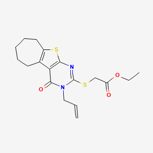 ethyl [(3-allyl-4-oxo-3,5,6,7,8,9-hexahydro-4H-cyclohepta[4,5]thieno[2,3-d]pyrimidin-2-yl)thio]acetate