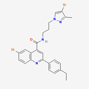 6-bromo-N-[3-(4-bromo-3-methyl-1H-pyrazol-1-yl)propyl]-2-(4-ethylphenyl)-4-quinolinecarboxamide