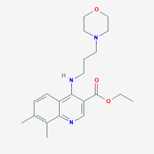 molecular formula C21H29N3O3 B4694192 ethyl 7,8-dimethyl-4-{[3-(4-morpholinyl)propyl]amino}-3-quinolinecarboxylate 