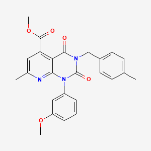 molecular formula C25H23N3O5 B4694209 methyl 1-(3-methoxyphenyl)-7-methyl-3-(4-methylbenzyl)-2,4-dioxo-1,2,3,4-tetrahydropyrido[2,3-d]pyrimidine-5-carboxylate 
