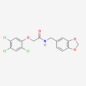 molecular formula C16H12Cl3NO4 B4694219 N-(1,3-benzodioxol-5-ylmethyl)-2-(2,4,5-trichlorophenoxy)acetamide 
