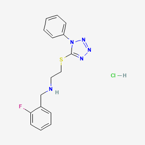 molecular formula C16H17ClFN5S B4694223 N-(2-fluorobenzyl)-2-[(1-phenyl-1H-tetrazol-5-yl)thio]ethanamine hydrochloride 