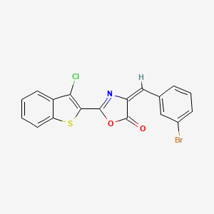 molecular formula C18H9BrClNO2S B4694229 4-(3-bromobenzylidene)-2-(3-chloro-1-benzothien-2-yl)-1,3-oxazol-5(4H)-one 