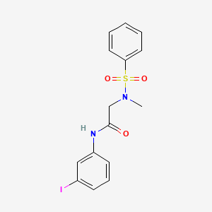 molecular formula C15H15IN2O3S B4694238 N~1~-(3-iodophenyl)-N~2~-methyl-N~2~-(phenylsulfonyl)glycinamide 