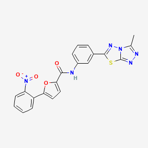 molecular formula C21H14N6O4S B4694239 N-[3-(3-methyl[1,2,4]triazolo[3,4-b][1,3,4]thiadiazol-6-yl)phenyl]-5-(2-nitrophenyl)-2-furamide 