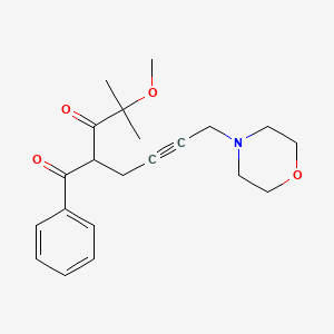 molecular formula C21H27NO4 B4694248 4-methoxy-4-methyl-2-[4-(4-morpholinyl)-2-butyn-1-yl]-1-phenyl-1,3-pentanedione 