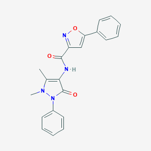 molecular formula C21H18N4O3 B469430 N-(1,5-dimethyl-3-oxo-2-phenyl-2,3-dihydro-1H-pyrazol-4-yl)-5-phenyl-3-isoxazolecarboxamide CAS No. 712347-96-1