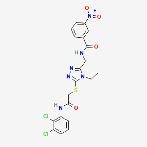 molecular formula C20H18Cl2N6O4S B4694324 N-{[5-({2-[(2,3-dichlorophenyl)amino]-2-oxoethyl}thio)-4-ethyl-4H-1,2,4-triazol-3-yl]methyl}-3-nitrobenzamide 