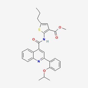 molecular formula C28H28N2O4S B4694332 methyl 2-({[2-(2-isopropoxyphenyl)-4-quinolinyl]carbonyl}amino)-5-propyl-3-thiophenecarboxylate 