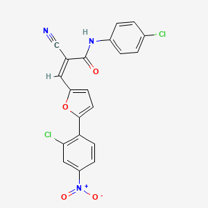 molecular formula C20H11Cl2N3O4 B4694335 3-[5-(2-chloro-4-nitrophenyl)-2-furyl]-N-(4-chlorophenyl)-2-cyanoacrylamide 