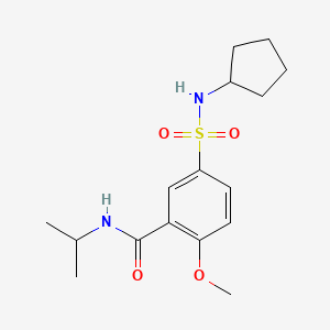 molecular formula C16H24N2O4S B4694342 5-[(cyclopentylamino)sulfonyl]-N-isopropyl-2-methoxybenzamide 