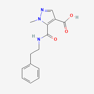 molecular formula C14H15N3O3 B4694351 1-methyl-5-{[(2-phenylethyl)amino]carbonyl}-1H-pyrazole-4-carboxylic acid 