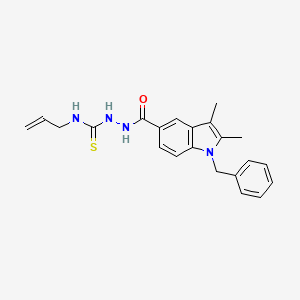 molecular formula C22H24N4OS B4694363 N-allyl-2-[(1-benzyl-2,3-dimethyl-1H-indol-5-yl)carbonyl]hydrazinecarbothioamide 