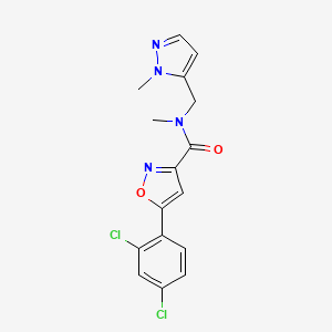 molecular formula C16H14Cl2N4O2 B4694374 5-(2,4-dichlorophenyl)-N-methyl-N-[(1-methyl-1H-pyrazol-5-yl)methyl]-3-isoxazolecarboxamide 