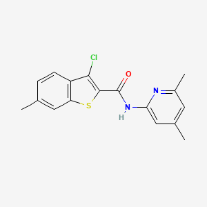 molecular formula C17H15ClN2OS B4694382 3-chloro-N-(4,6-dimethyl-2-pyridinyl)-6-methyl-1-benzothiophene-2-carboxamide 