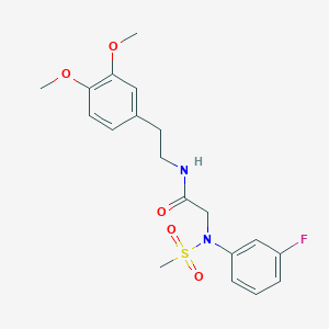 molecular formula C19H23FN2O5S B4694388 N~1~-[2-(3,4-dimethoxyphenyl)ethyl]-N~2~-(3-fluorophenyl)-N~2~-(methylsulfonyl)glycinamide 