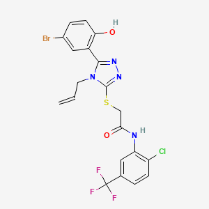 molecular formula C20H15BrClF3N4O2S B4694391 2-{[4-allyl-5-(5-bromo-2-hydroxyphenyl)-4H-1,2,4-triazol-3-yl]thio}-N-[2-chloro-5-(trifluoromethyl)phenyl]acetamide 