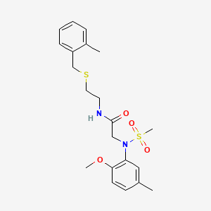molecular formula C21H28N2O4S2 B4694403 N~2~-(2-methoxy-5-methylphenyl)-N~1~-{2-[(2-methylbenzyl)thio]ethyl}-N~2~-(methylsulfonyl)glycinamide 