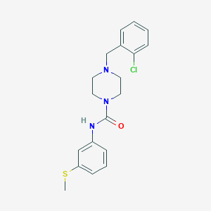 molecular formula C19H22ClN3OS B4694428 4-(2-chlorobenzyl)-N-[3-(methylthio)phenyl]-1-piperazinecarboxamide 