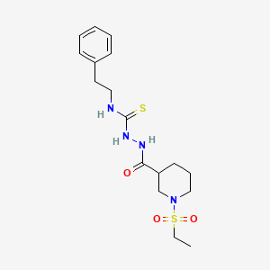 molecular formula C17H26N4O3S2 B4694436 2-{[1-(ethylsulfonyl)-3-piperidinyl]carbonyl}-N-(2-phenylethyl)hydrazinecarbothioamide 