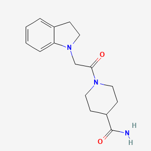 molecular formula C16H21N3O2 B4694445 1-(2,3-dihydro-1H-indol-1-ylacetyl)-4-piperidinecarboxamide 