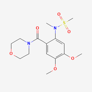 molecular formula C15H22N2O6S B4694449 N-[4,5-dimethoxy-2-(4-morpholinylcarbonyl)phenyl]-N-methylmethanesulfonamide 