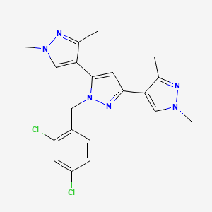molecular formula C20H20Cl2N6 B4694466 1'-(2,4-dichlorobenzyl)-1,1'',3,3''-tetramethyl-1H,1'H,1''H-4,3':5',4''-terpyrazole 