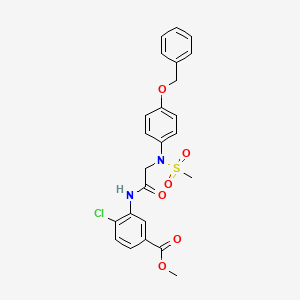 molecular formula C24H23ClN2O6S B4694467 3-{[N-[4-(苯甲氧基)苯基]-N-(甲基磺酰基)甘氨酰]氨基}-4-氯苯甲酸甲酯 